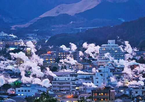 大分県 別府温泉 湯煙