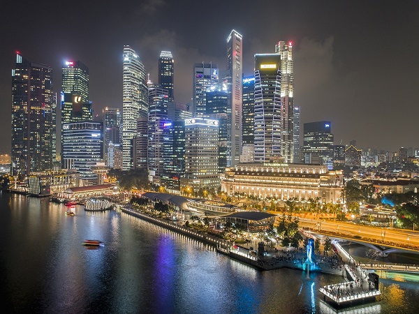 シンガポール マリーナの夜景の画像