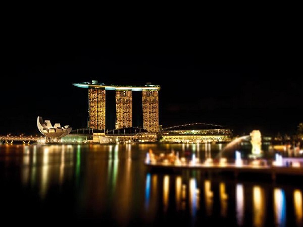 シンガポール マリーナの夜景の画像