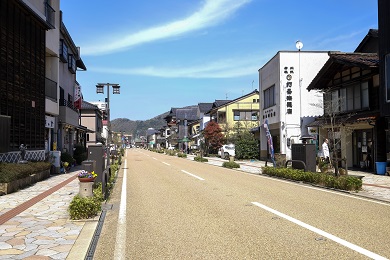 山中温泉の町並み