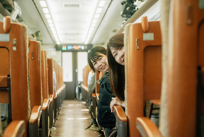 特急スーパーはくとの車内前方からの画像