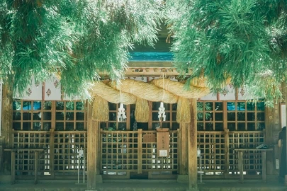 玉作湯神社のしめ縄