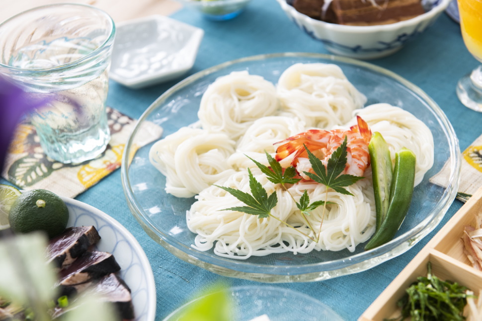 夏の定番メニュー、素麺