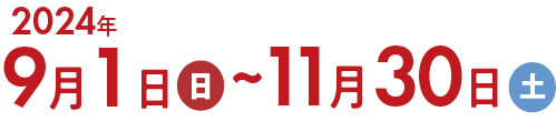 2024年9月1日(日)～11月30日(土)