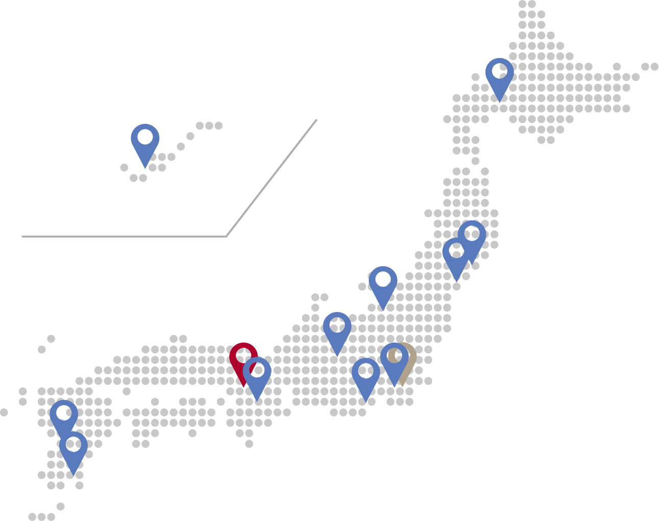 イメージ：マップ：全国13か所の拠点